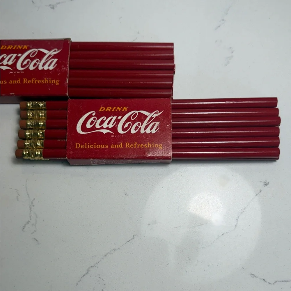 Vintage Coca Cola Red Pencil Case Set